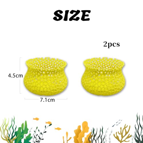 HOZOE Aquarium Submerged Plant Pot, Underwater Plant Anchor, Fish Tank Aquatic Plante, Aquarium Landscaping Decoration, Decorative Accessories - 2-Piece Set (Yellow) - color: Yellow