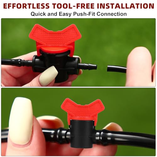 4PCS 3/8“ ID in Line Hose Barbed Ball Valve Shut-Off Switch with Hose Barb for Aquarium Garden Micro Irrigation