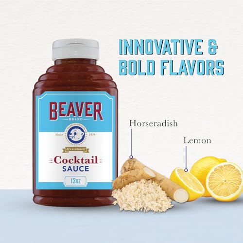 Beaver Brand Cocktail Sauce with Fresh-Grated Horseradish, 13oz, Zesty Seafood & Shrimp Cocktail Sauce - size: 13 Ounce (Pack of 1)
