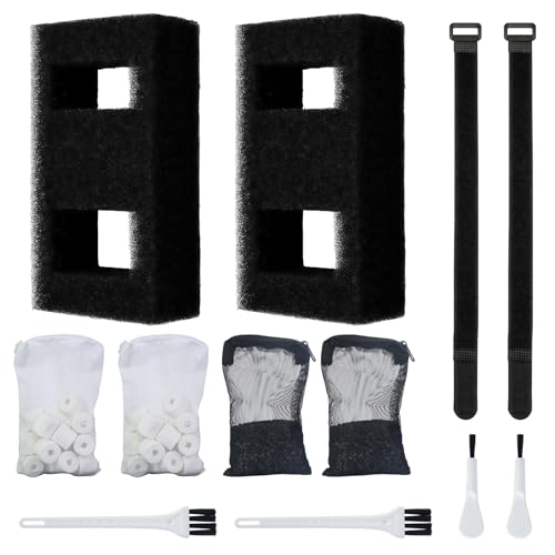 2-Pack A1376 Aquarium Filter Media Replacement Kit Fit for Most Desktop & Standard Aquariums, Complete Filtration Set for Clear Water & Easy Maintenance