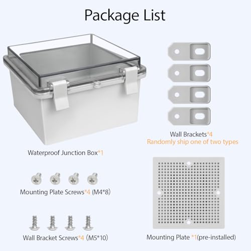 ABS Plastic Dustproof Waterproof IP65 Junction Box Hinged Shell Universal Electrical Project Enclosure Gray, with PC Transparent Clear Cover 5.9 x 5.9 x 3.5inch(150 x150 x90mm) - size: 5.9" x 5.9" x 3.5" (1pc)
