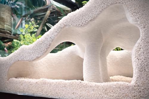 Aquarium & Terrarium Corner Underground Cave – Faux Mangrove Root Hideout for Betta, Corydoras, Shrimp, Geckos & Snakes – Natural-Look Tank Decor in Textured Root Style (Bone, 7.5"x7.5"x4") - color: Bone
