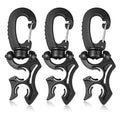 3 Pieces Scuba Hose Holder Clip, Double BCD Hose Diving Clips with Snap Hook Buckle for Scuba Diving Snorkeling Equipment Accessories - color: Black