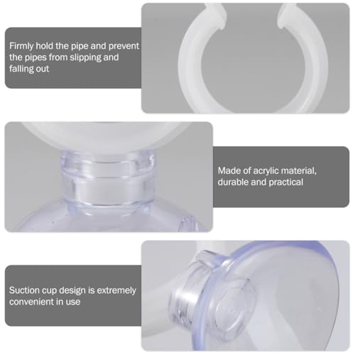 Abaodam 6 Pcs Aquarium Water Pipe Clamp Holder 1/2 Inch Tube Clip with Suction Cups for Fish Tank Air Hose Fixed Clip Small Fish Tank Accessories - size: 4.50X3.00X2.00CM