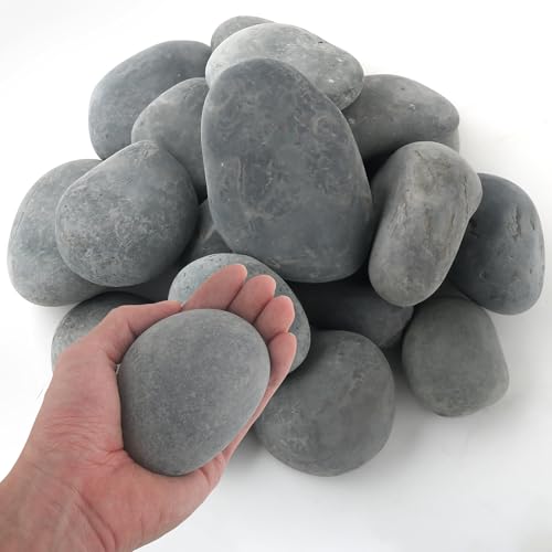 Quibbay 5 lbs Mexican Beach Pebbles, 2-3 Inch Decorative River Rocks for Fish Tank Aquarium Fountain, Decorative Pebbles for Garden Landscaping, Home Décor, Outdoor Paving Walkways Pathways Backyard - size: 5 Pounds, 2-3 Inch