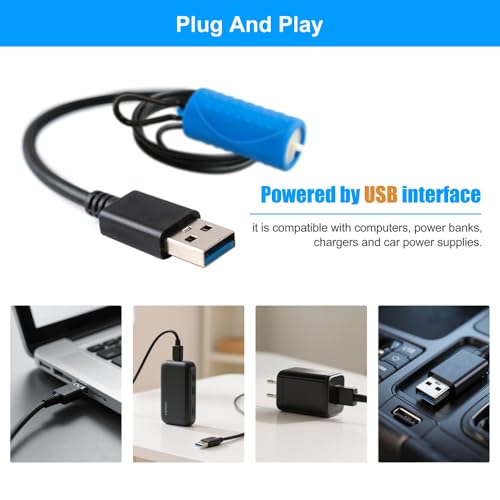 USB Mini Aquarium Air Pump Ultra Quiet Fish Tank Air Pump with Black Hanging Clasp Portable Aquarium Oxygen Aerator Pump Includes Fish Tank Airline Tubing and Air Stone(1W/2W/3W) - size: 1W