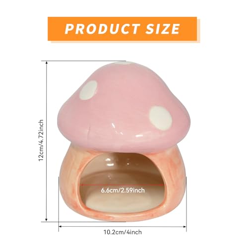 Fish Tank Decor, Cute Mushroom House Aquarium Decorations Accessory, Betta Bed Fish Tank Caves for Goldfish Shrimp Toad Hideout (Pink) - color: Pink