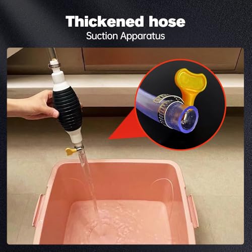 Multifunctional Liquid Siphon, Diameter Manual Fluid Extractor for Gasoline, Motor Oil, Fuel, Diesel, Water, Fish Tank, Aquarium, Upgrade with 3.2/4.9/6.5/9.8ft Hose (6.5FT) - color: 6.5FT