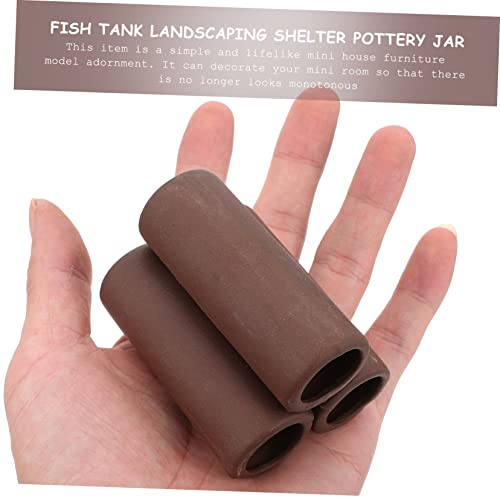 2pcs Shrimp House Clay Pot for Aquarium Decoration Natural Fish Tank Adornment for Freshwater Environments Aquatic Atmosphere Non- Material for Shrimp Breeding