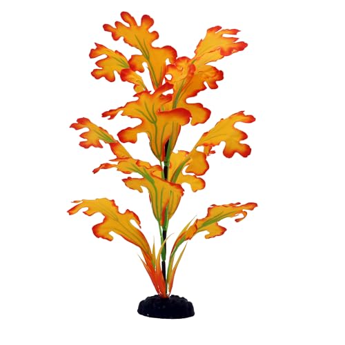 2-Pack 12 Inch Aquarium Silk Aquarium Plants, Artificial Plastic Plant for Small Tank, Goldfish, Fish Hides (Yellow, 12 Inch) - color: Yellow
