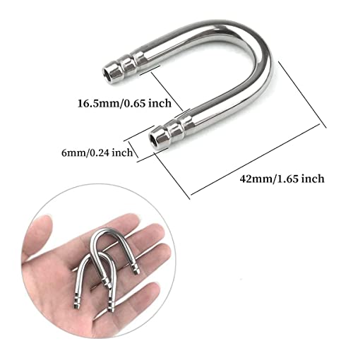 2 PCS Stainless Steel Fish Tank U Shape Pipe, 2 PCS Non-Return Check Valve, 4 PCS Suction Cup, for Aquarium Connecting Air Line