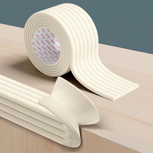Baby Proofing Edge Corner Protector,Edges with Furniture Desk Edge Cushion& Edge Safety Bumpers,Corner Protector for Baby,Soft Rubber Foam Guard,6.5ft Rice White - color: Rice White, size: 200*20*1cm