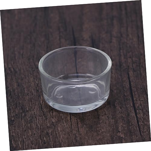 Totority Clear Glass Reptile Feeder Bowl Durable Round Dish for Fish and Reptile Food Smooth Design for Tank Aesthetics Feeding for Lizards and Shrimp