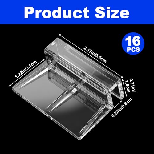 16 PCS Aquarium Lid Clips, 6mm Transparent Acrylic Rimless Fish Tank Glass Top Clips, Fish Tank Lid Hood Holder, Aquarium Support Clamps for Rimless Aquariums