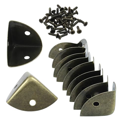 12 Pcs Metal Corner Protectors Bronze Edge Guard Furniture Edge Corner Cover Angle Corner Brackets with Mounting Screws for Box Table Cabinet(1"x1"x1") - size: Bronze,1 inch,12pcs