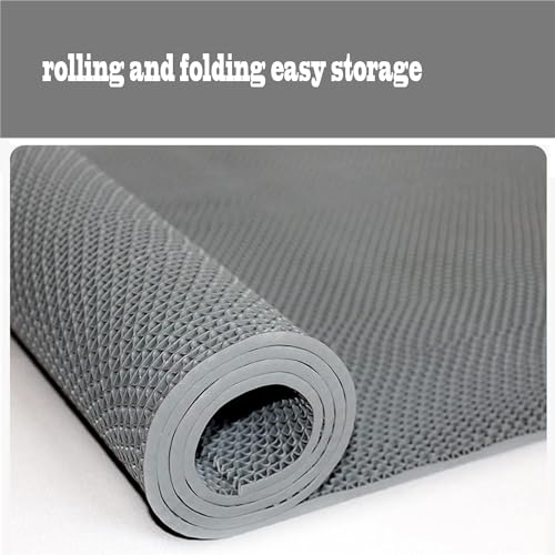 PVC Drainage Floor Mat Non-Slip Commercial Wet Area Mat for Outdoor and Indoor Restaurant Kitchen Bar Swimming Pool Splash Matting Water Drain Flooring Mat,Grey, 3X16.4FT - size: 3X16.4FT