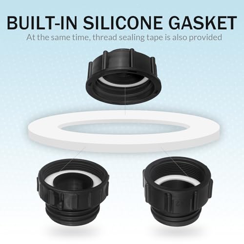 wantmatch IBC Tote Adapter 275-330 Gallon IBC Tote Water Tank Fittings,IBC Tote Garden Hose Adapter,Lead-Free Compliant Brass Garden Hose Valve with 3 Adapter,Apply to IBC Containers, Ton Barrels - color: Black Handle Valve
