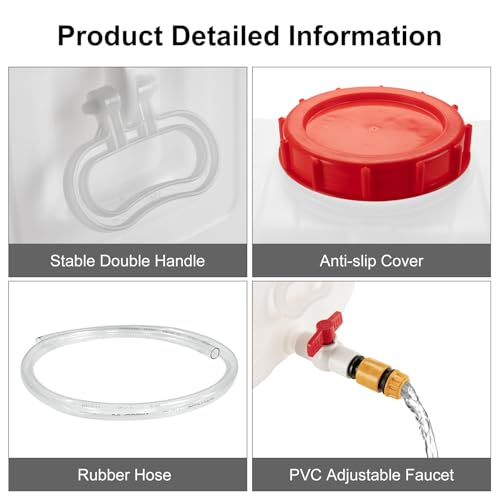 13.2 Gallon Water Tank with Faucet, Water Storage Container for Camping, Portable First Aid Water Storage for Outdoor Hiking, RV, Autonomous Driving Tour, 23.6 x 13 x 13.7in - size: 23.6 x 13 x 13.7in