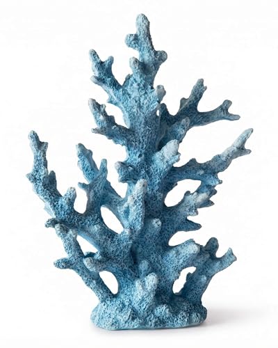 Lifelike Coral Reef Sculpture Statue - Handmade Resin Ocean Decor for Aquarium, Desk, Bathroom, Shelf - Coastal Beach Nautical Theme Gift for Home & Office