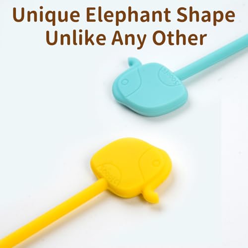 Charming Elephant Magnetic Cable Ties – 24 Pack, Reusable Silicone Cord Organizers for Home & Office, Strong Magnetic Hold, Assorted Colors, Perfect for Cable Organization & Decorative Gift - color: Elephant – Magnetic Clip