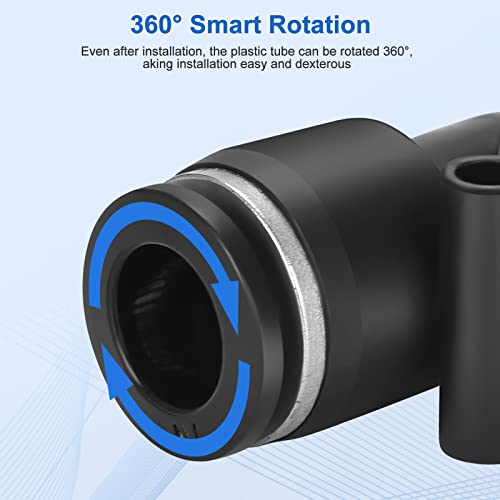 12 Pcs Push to Connect Fittings 1/4 Inch Tube OD x 1/4 Inch NPT Thread Pneumatic Male Straight and Elbow Quick Connect Air line fittings - size: 1/4"OD x 1/4"NPT