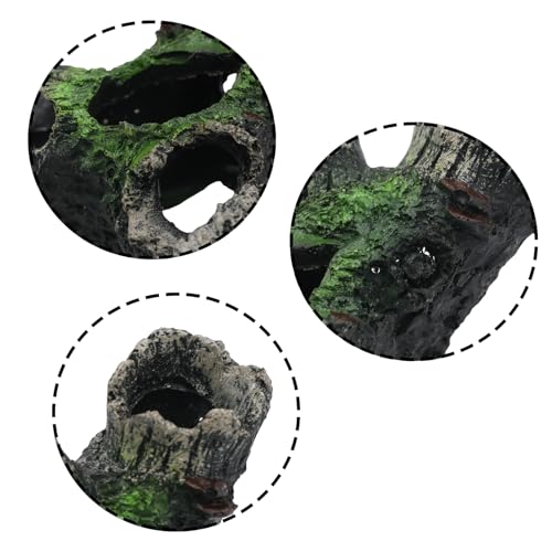 Aquarium Decoration Cave Resin Hollow Tree Trunk Ornament Fish Hideout for Aquarium, Style 2