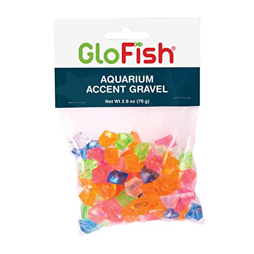 GloFish Accent Gravel for Aquariums, 2.8 Oz - color: multicolored gems, size: 2.8 Oz