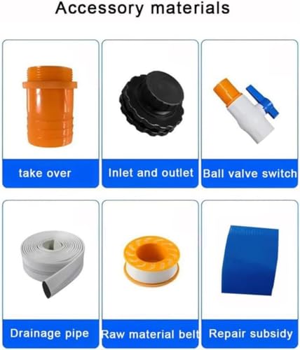 Aquarium Pool Pond Swimming Drain Valve Aquaculture Water Tank Cistern Steel Frame Multifunction PVC Canvas Temporary Fish Large PVC with Drain Valve Temporary Aquaculture Tank F - color: 1.5x1.2m