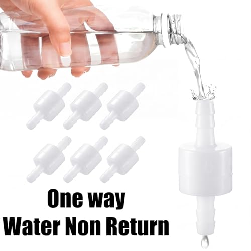 6 Pack 1/4 Inch Check Valve One Way Inline ABS Plastic Check Valve Non Return with Silicone Core for Water Gas Air Fuel Fluid System
