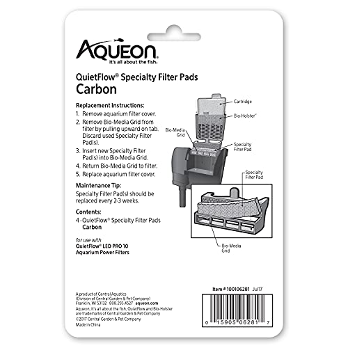 Aqueon Replacement Specialty Filter Pads Carbon 10 - size: For Model 10, style: Carbon