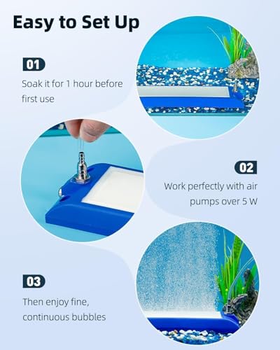 Pawfly Aquarium Air Stone, 11" Nano Air Bubble Curtain Wall, Self-Sinking Design Aquarium Bubbler Decorations for Freshwater Saltwater, Oxygen Bubble Diffuser for Pond & Hydroponics, Blue