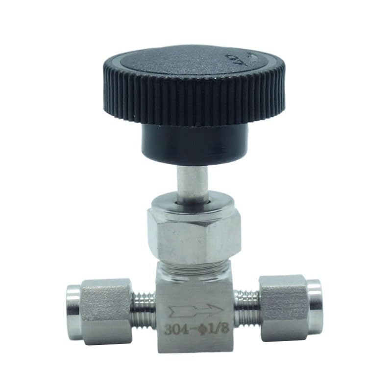 1 Piece Stainless Steel 304 1/8" Tube OD Double Ferrule Compression Fitting Instrument Needle Valve - size: Straight 1/8" OD