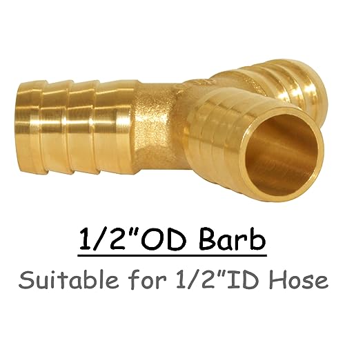 Uenede 3PCS Solid Brass 1/2"OD Barb Fitting Y 3-Way Union Intersection Barbed Hose Fittings for Water/Oil/Gas - size: 1/2" Barb, style: Y (3 Way)