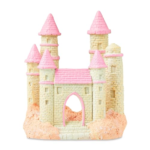 Aquarium Princess Castle Decoration - 4.09" x 3.14" x 5.03" Resin Castle Hideout, for Fish Tank and Aquarium Decoration