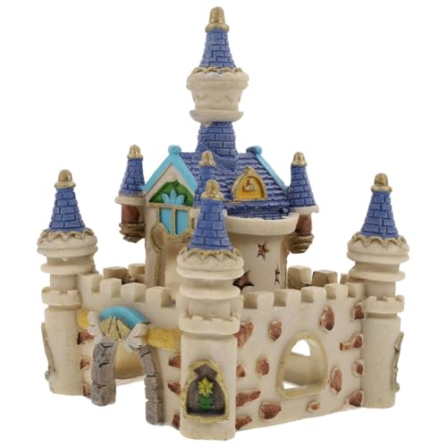 balacoo Fish Tank Castle Decor 5.70X4.33X4.33In Aquarium Underwater Castle Ornament Resin Hideout for Betta Tropical Fish