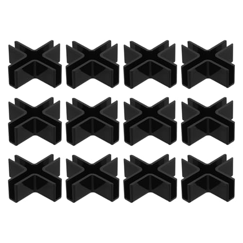 uxcell 12Pcs Plastic Glass Connector, Suitable for 5mm Thick Cross Shaped Glass to Glass Clamp, Fixing Bracket Rimless Clip Holder for Aquarium Fish Tank Display Shelves, Black - color: Black, size: 5mm