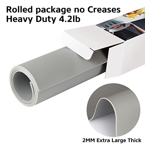 Silicone Mat Heat Resistant Mats for Countertop, Multipurpose Large Silicone Mats for Crafts Kitchen Workbench Size 48x24 inches Thick 2mm,Rolled Package,Grey - color: Gray, size: 48"L x 24"W