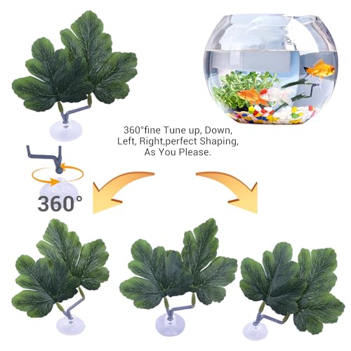 Betta Fish Hammock - Dual Leaf Design with Strong Suction Cups, Non-Toxic Durable Material for Spawning & Resting, Natural Aquarium Decor for Beta Fish Tanks (Green, 3) - color: Green, size: 3