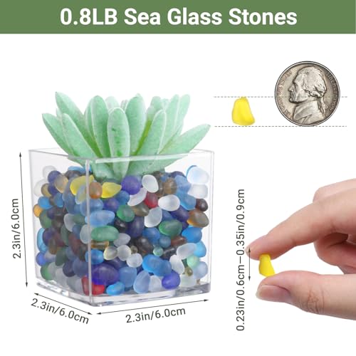 SUREAM Fish Gravel for Aquarium Decorations, Decorative Glass Stones for Vases, Substrate for Planted Aquarium, Glass Pebbles for Vases, Potted Plants, Fairy Garden(Colorful) - color: Colorful