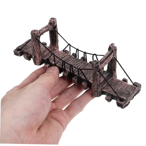 balacoo Aquarium Landscaping Ornaments Large Resin Rope Bridge Fish Tank Decorations Easy to Clean for Home/Office Decor Random