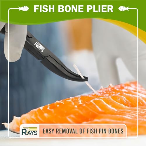 Fish Bone Pliers/Tweezers – Ergonomic Non-Slip Grip, Food-Grade Stainless Steel Deboner | Pin Bone Remover for Salmon, Trout & All Fish - color: Fish Bone Pliers/Tweezers Set