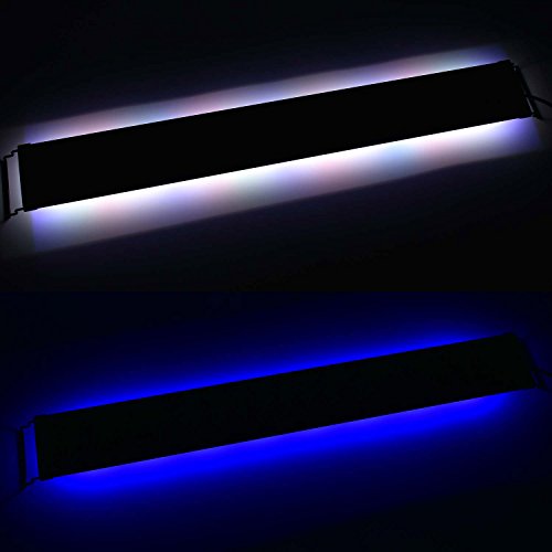 Upgraded Aquarium Light LED Full Spectrum 48-60 inch Foldable Hood Lamp for Freshwater Marine Plant Multi-Color Decorations Light (24"+24") - color: Full Spectrum 48-60 inch