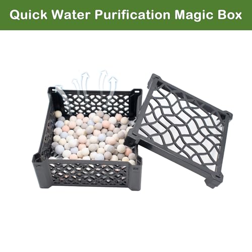 2 PCS Shrimp Dome Hide with Filter Balls, Fish Tank Porous Cave Shelter Hideout Ornament, Aquarium Filter Media, Detachable Plastic Shrimp Hideout for Breeding & Rest Tunnel (Black, White)