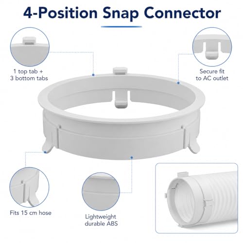 Portable Air Conditioner Exhaust Duct Connector, Outer 6.69 Inch Inner 5.9 Inch 4-Position Snap Hose Replacement for Midea KYR35 KY25 JHS Vissani Old Version Portable AC - style: KYR 35