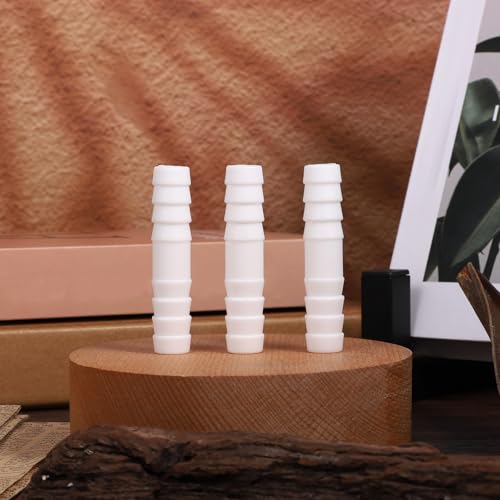 6 Pcs Plastic Hose Barb Fitting, 1/2" x 1/2" Pipe Connectors White Plastic Barbed Splicer Adapter Union Fitting for Aquarium Household Adapters Fuel Gas Liquid Air