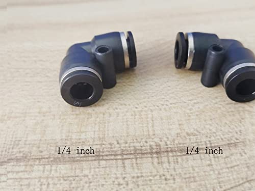 1/4" Od Air Line Elbow Union, Push To Connect Air Fitting (10 Pack) - size: 1/4" (10 pcs), style: Elbows Union