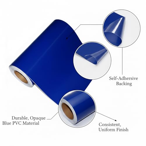 Self-Adhesive Aquarium Background Sticker, Opaque Blue PVC Backdrop for Fish Tank Glass - size: 39.37 x 15.75 x 0.04 in