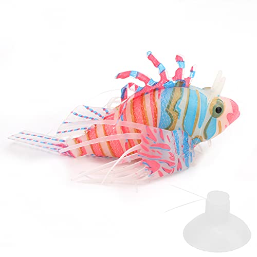 Yinhing Fake Fish, Floating Fish Luminous Silicone with Suction Cup Artificial Fake Glowing Effect Aquarium Decor Swimming for Aquarium Box Decoration ()