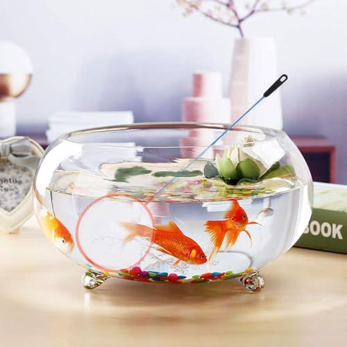 TEHAUX 8pcs Aquarium Fish Tank Nets Dense Fine Mesh Plastic Landing Nets for Fish and Shrimp Catching, Aquarium Cleaning Tool Suitable for Freshwater and Saltwater Tanks Random Color
