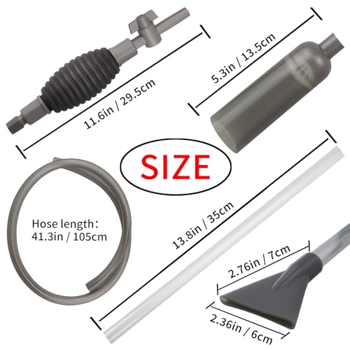 Aquarium Siphon Vacuum Cleaner for Gravel and Sand, Fish Tank Vacuum Gravel Cleaner, Manually Fish Tank Water Changer